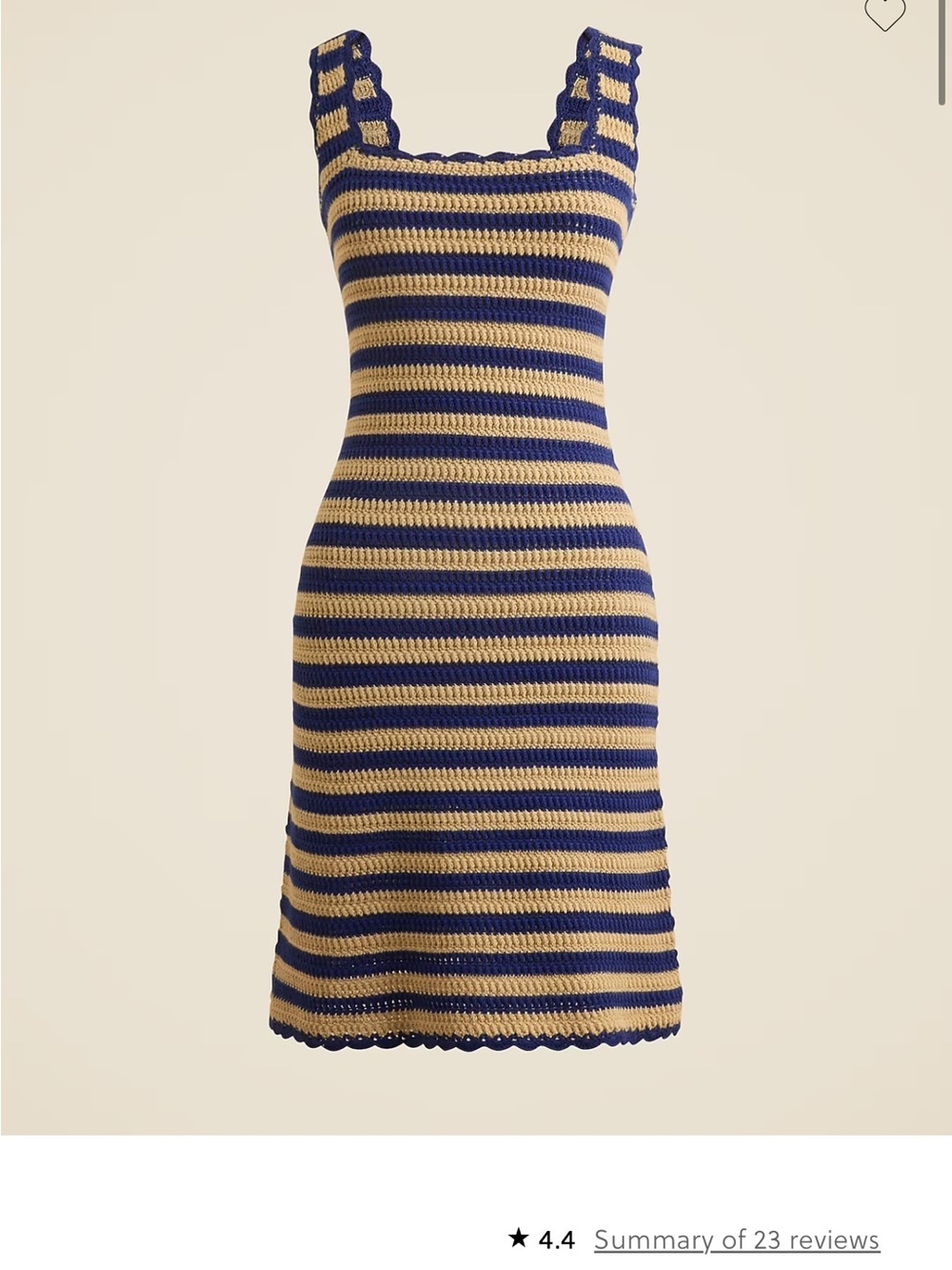 NWT! J Crew 100% Cotton Scalloped Edge Knit Striped Dress - size S